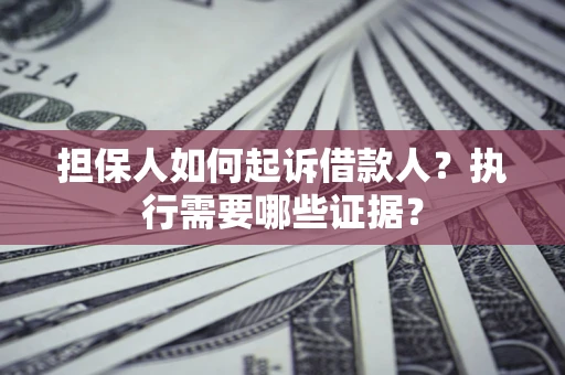 武汉担保人如何起诉借款人？执行需要哪些证据？