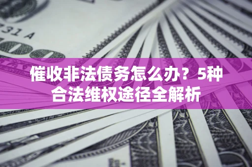 武汉催收非法债务怎么办？5种合法维权途径全解析